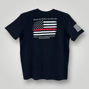 Nine Line Apparel Shirt Mens 3XL Black Thin Red Line USA Flag Bible Verse Tee